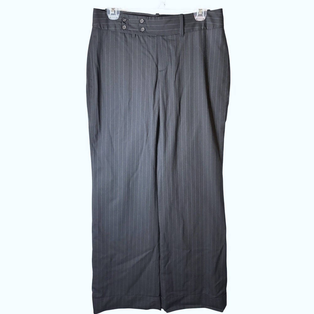 Vintage Dark Academia Pinstripe Wide Leg Pants 6 Banana Republic Jackson Fit